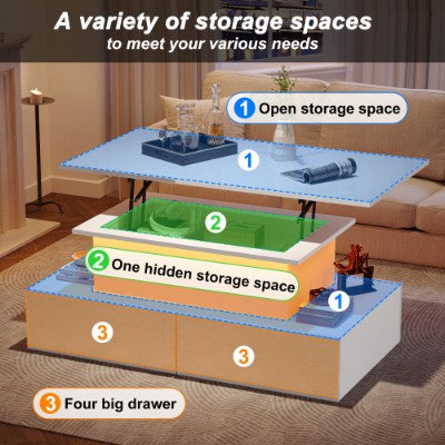 Modern High Gloss LED Coffee Table
