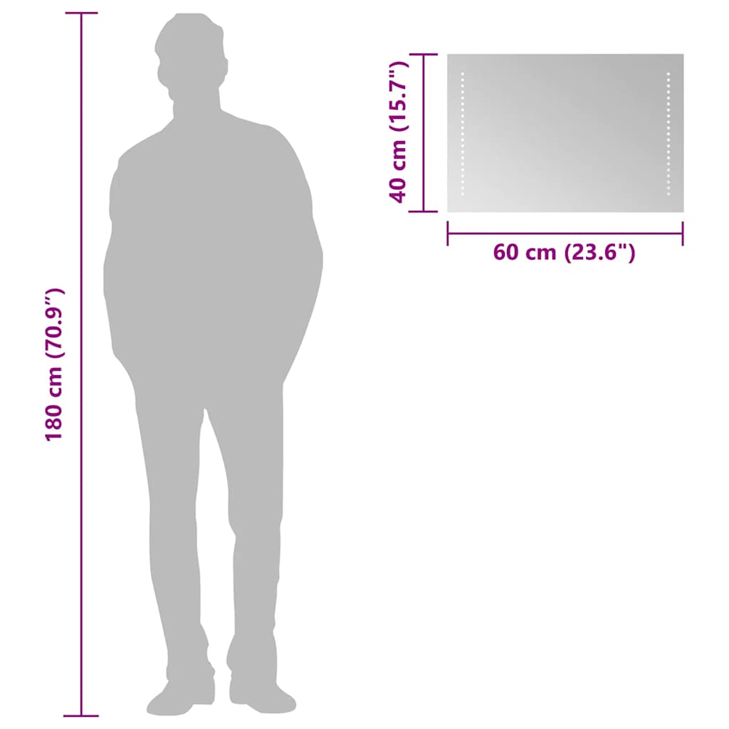 2 Row Dots LED bathroom mirror