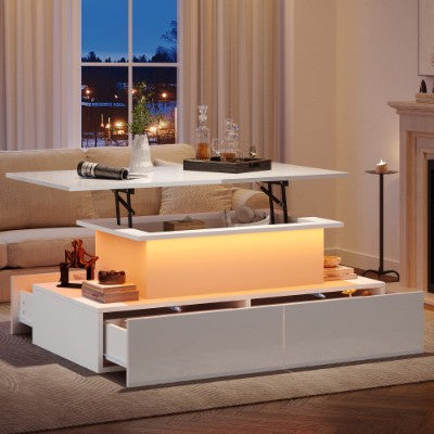 Modern High Gloss LED Coffee Table